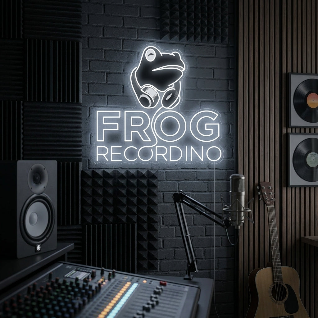 "Frog Recording" Neonschild
