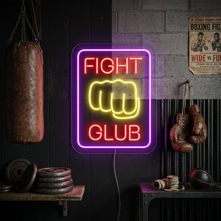 "Kampfclub, Fight Club" Neonschrift