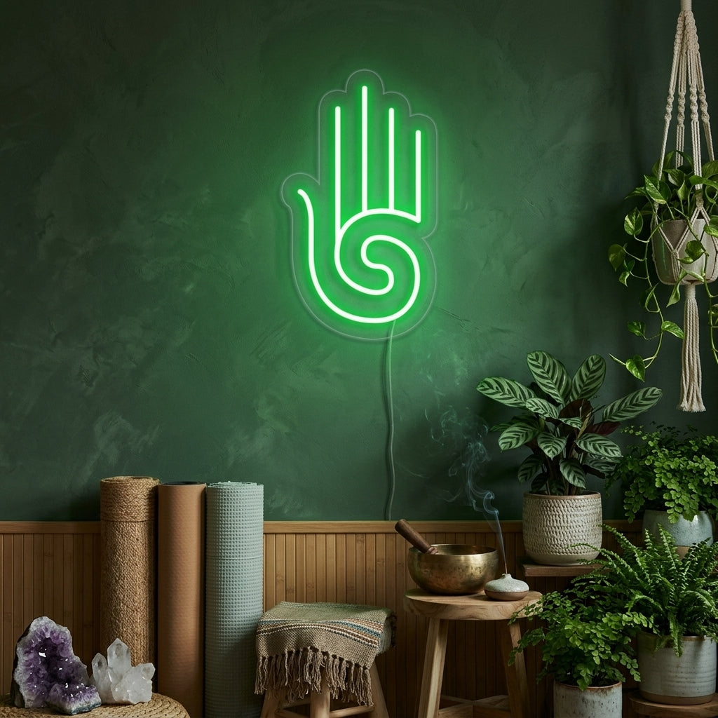 "Hamsa Yoga, Yoga Dekoration" Neonschrift