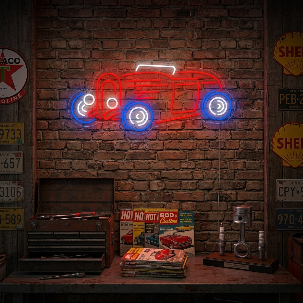 "Auto Hot Rod" Neonschrift