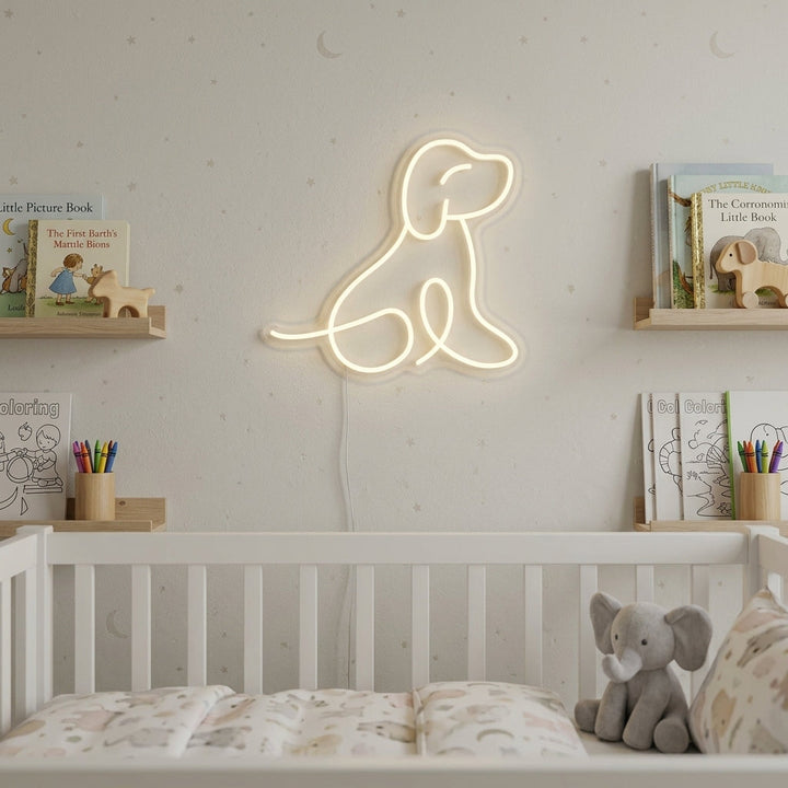 "Hundewelpe, Kinderzimmerdekoration" Neonschrift
