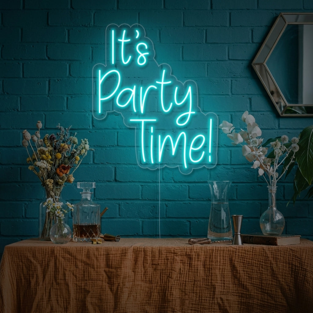 "Its Party Time" Neonschrift