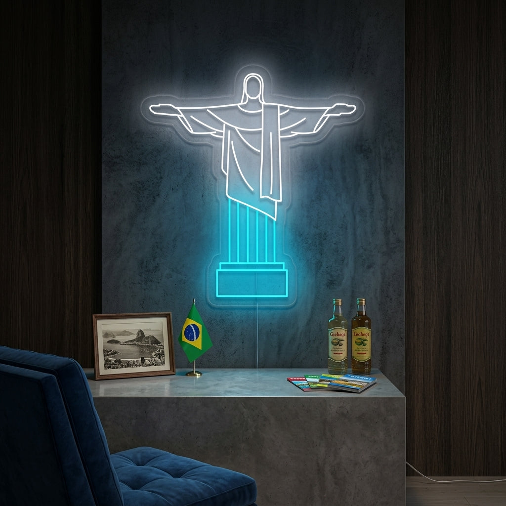 "Christus Der Erlöser In Brasilien" Neonschrift