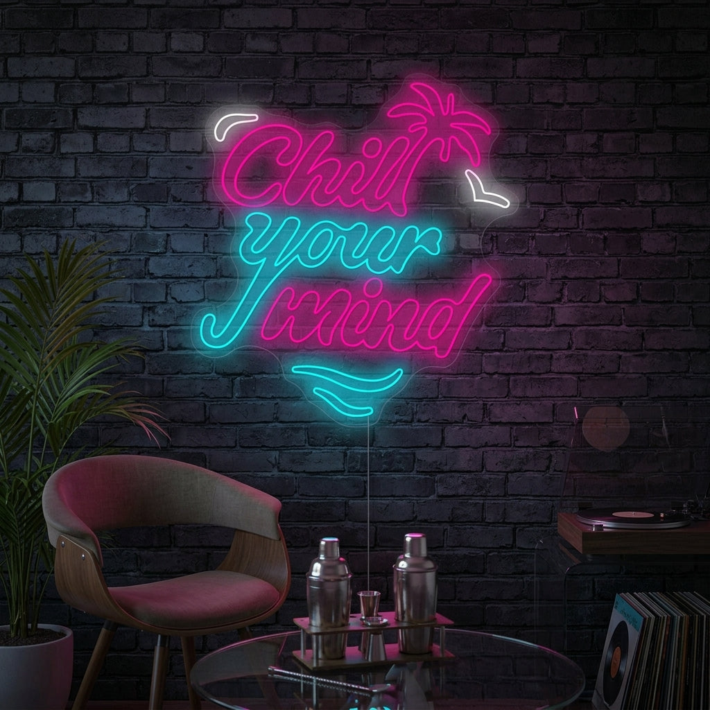 "Chill Your Mind" Neonschild
