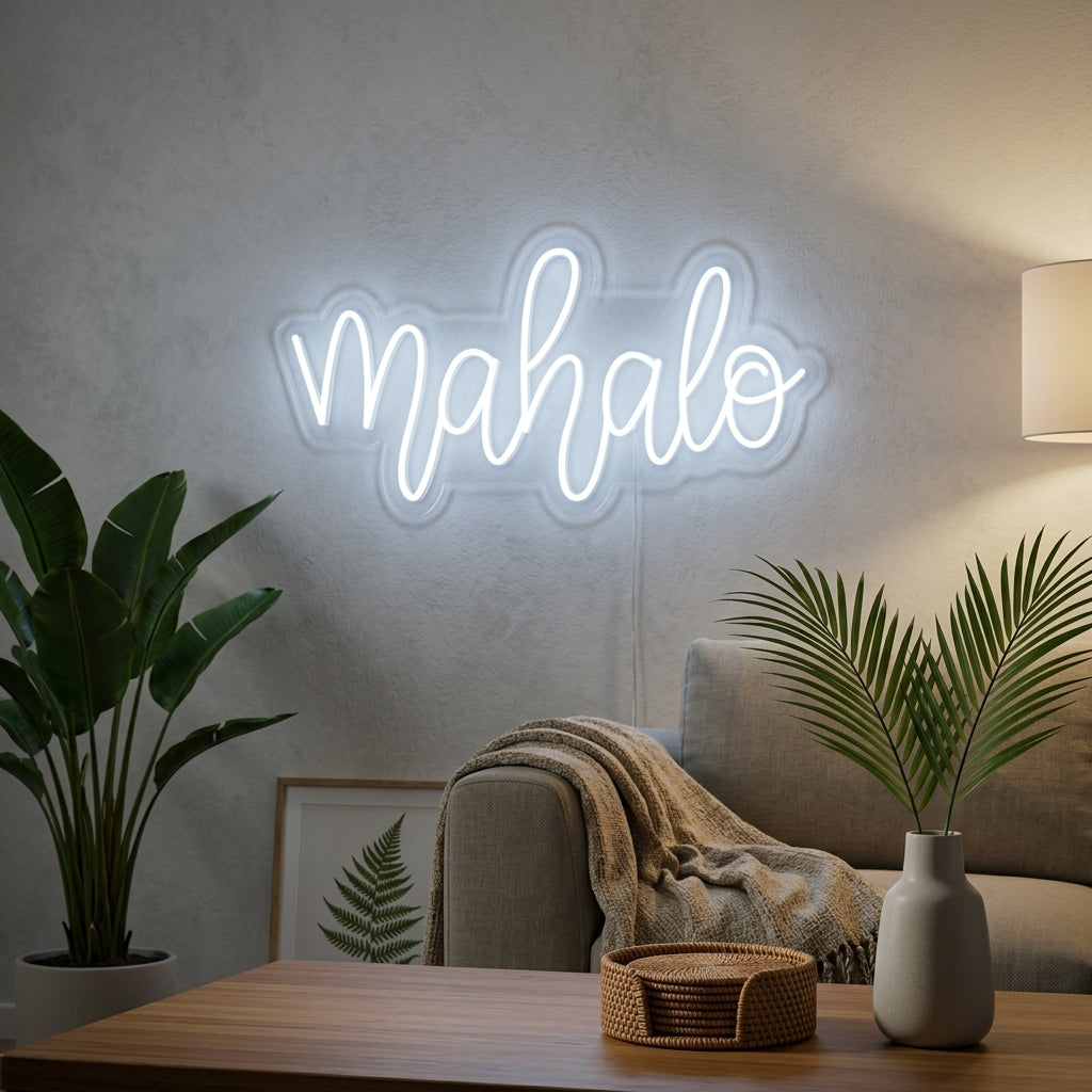 "Mahalo Hawaiian, Thank You" Neonschrift