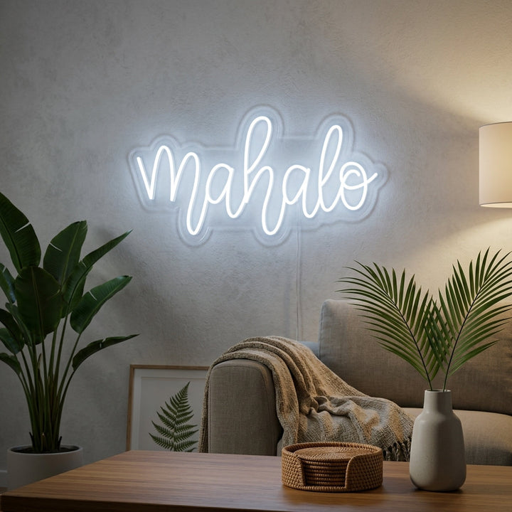 "Mahalo Hawaiian, Thank You" Neonschrift