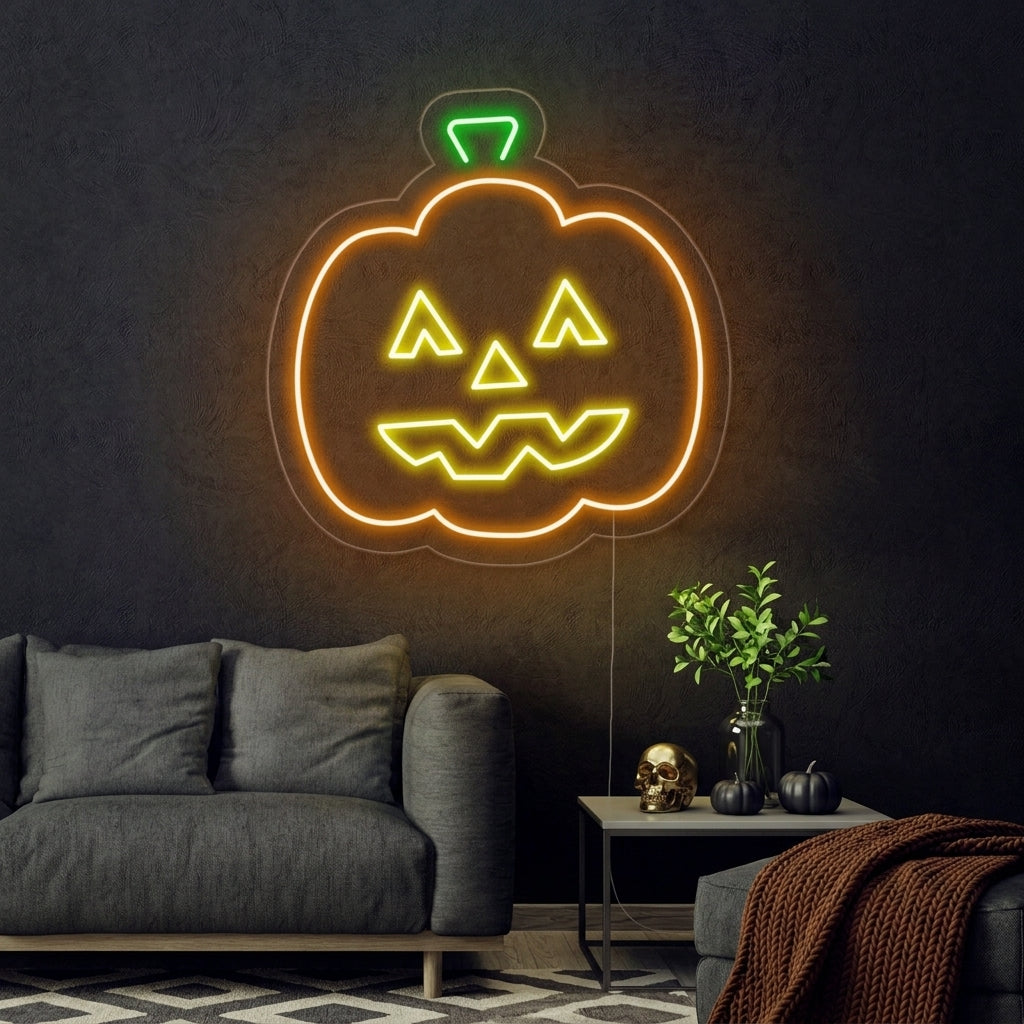 "Halloween-Kürbis" Neonschrift