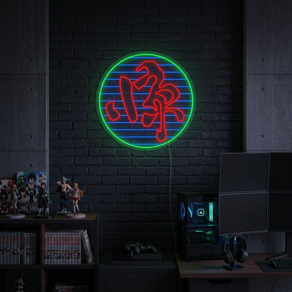 "Kanji Symbol Jing Film" Neonschrift