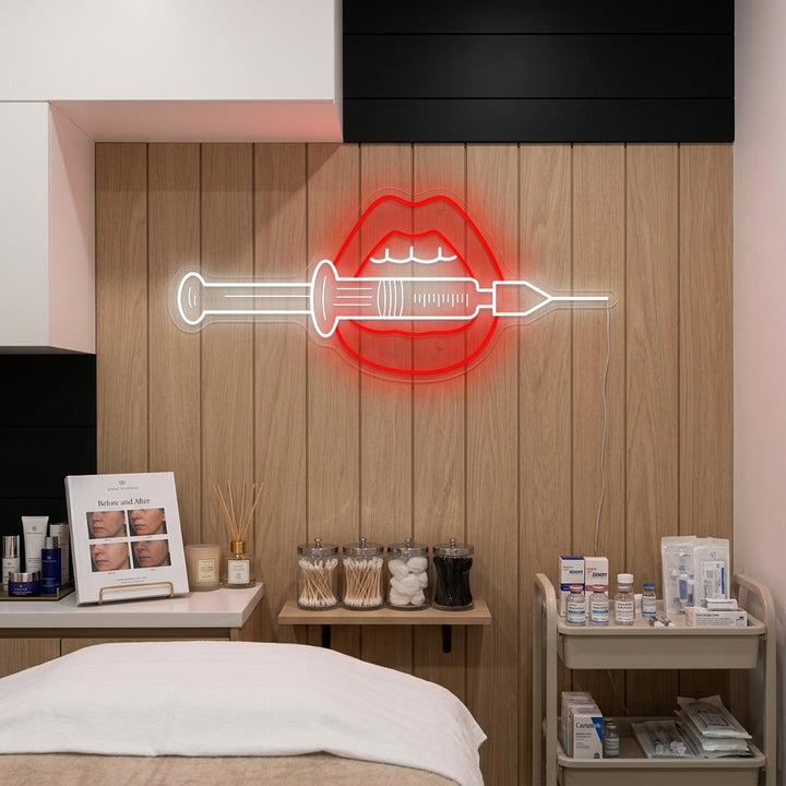 "Lippeninjektion" Neonschild