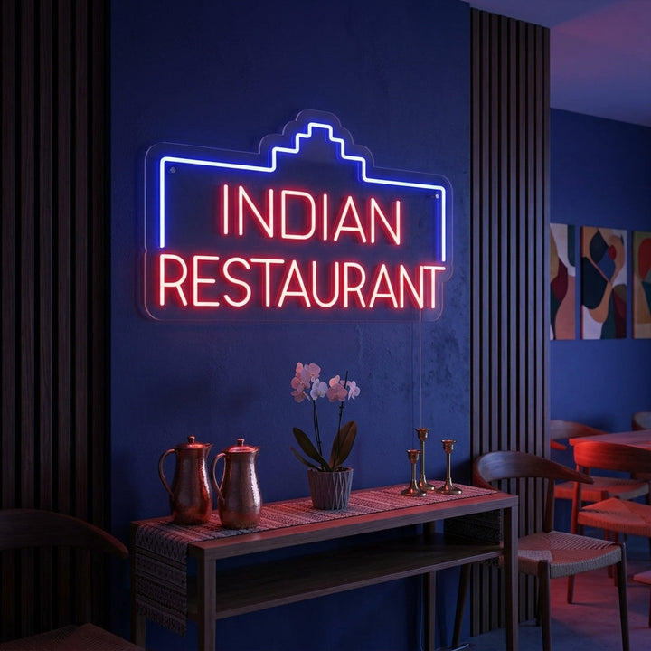 "INDIAN RESTAURANT" Neonschrift