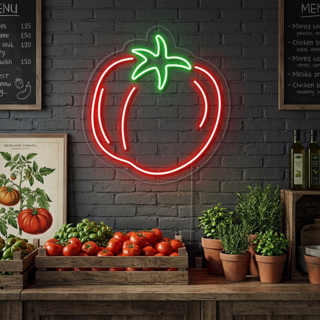 "Tomate" Neonschrift