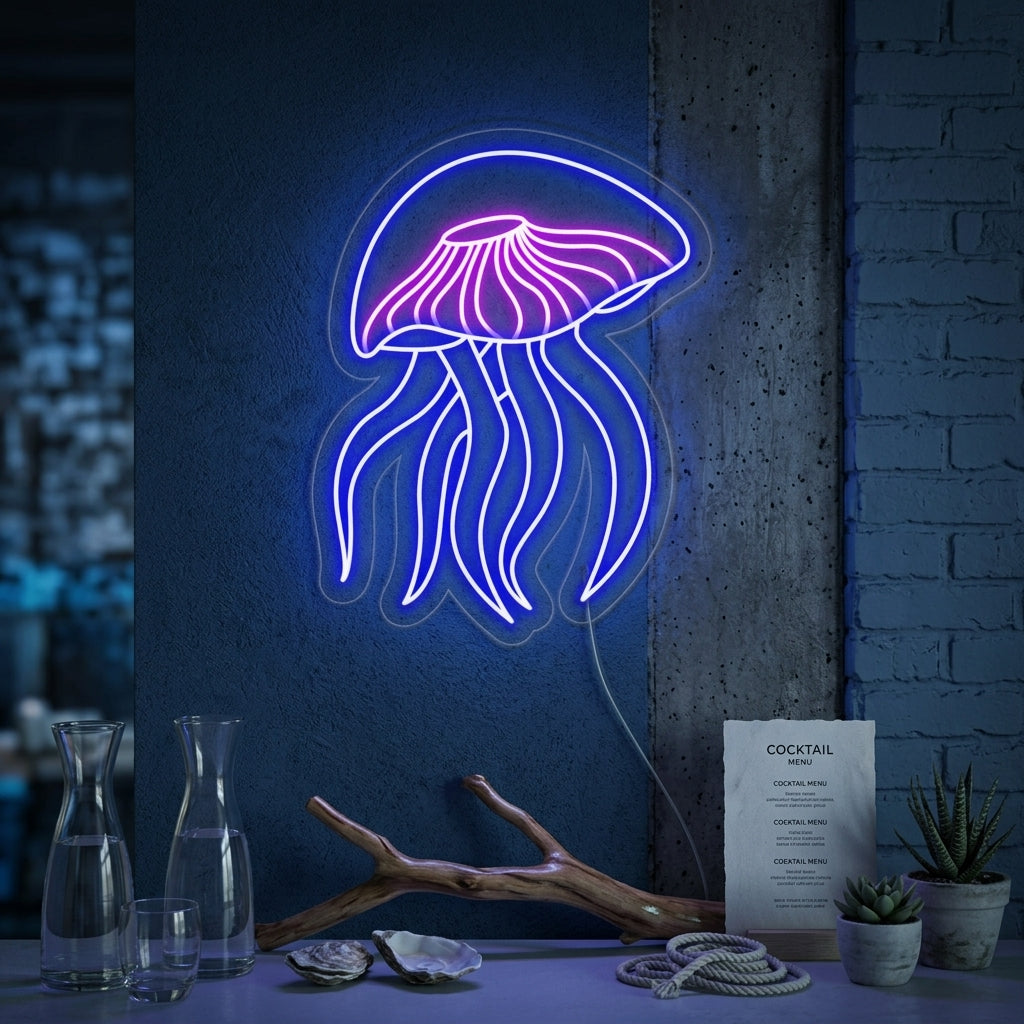 "Qualle" Neonschrift