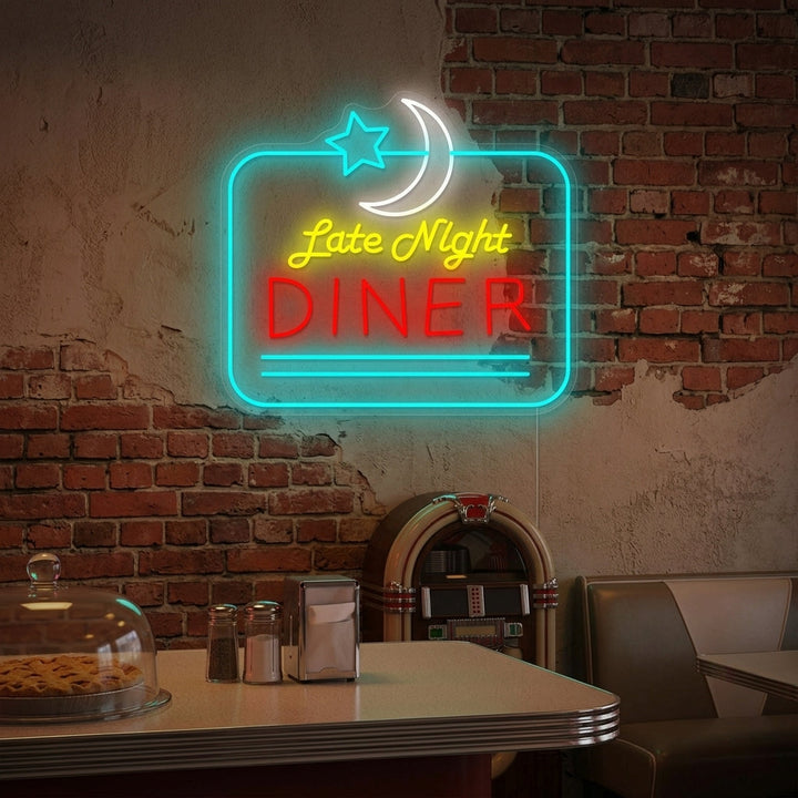 "Late Night Diner" Neonschild, Diner Leuchtreklame, Diner Leuchtschild