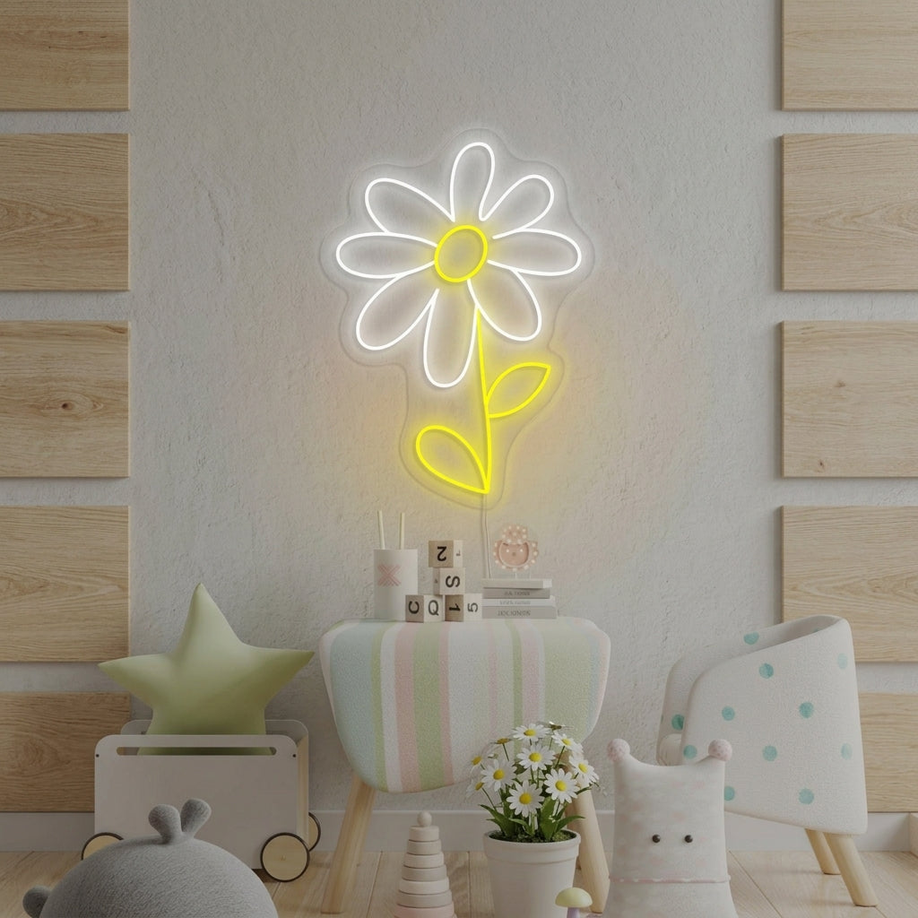 "Gänseblümchen, Kinderzimmer Dekoration" Neonschrift