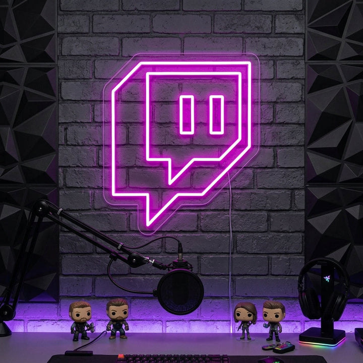 "Twitch Logo, Spiele Dekoration" Neonschrift