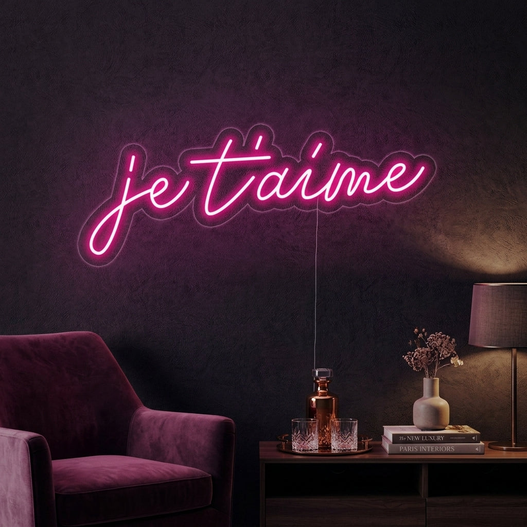 "Je Taime" Neonschrift