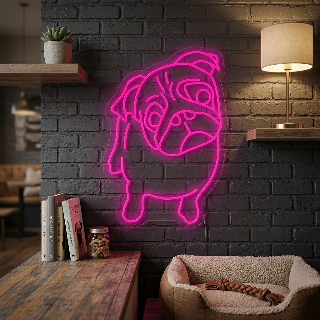 "Süßer Mops Hund" Neonschrift