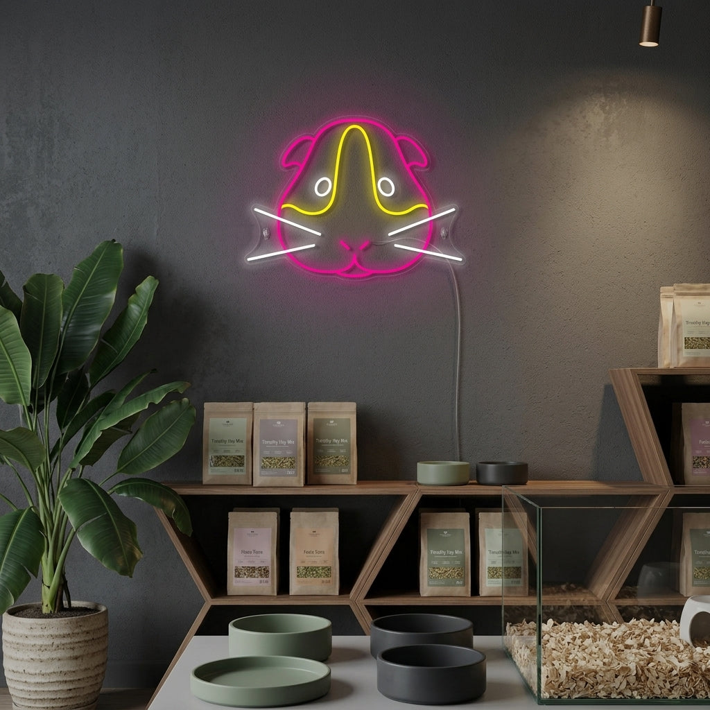 "Meerschweinchen" Neonschrift