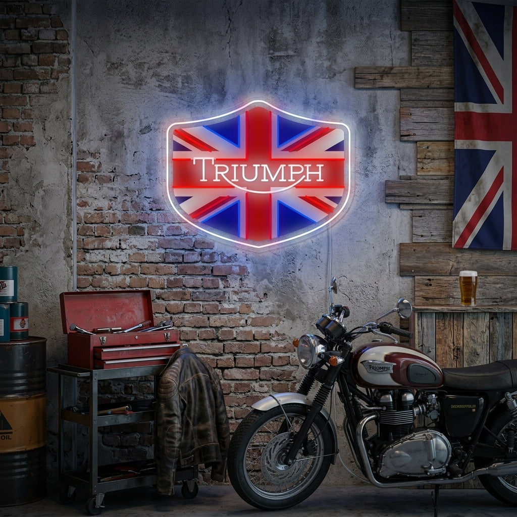 "Moto-Logo auf Union Jack-Emblem" Neonschild