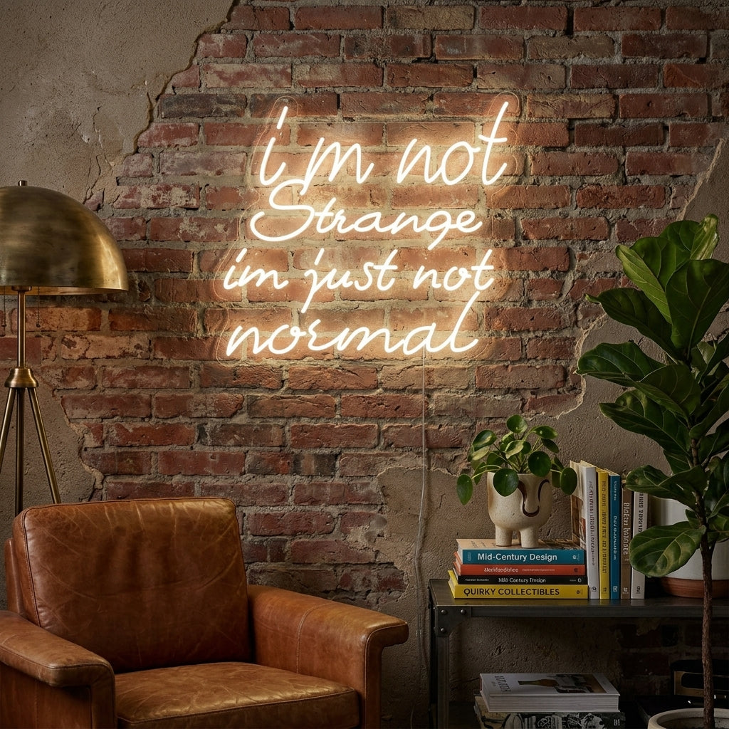 "I Am Not Strange I Am Just Not Normal" Neonschrift