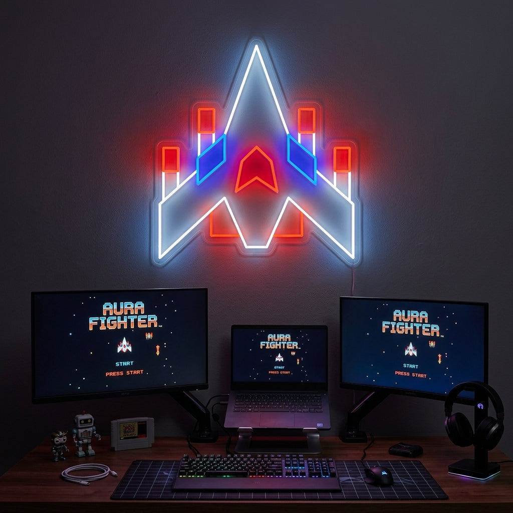 "Arcade Raumschiff" Neonschild, Arcade Leuchtreklame, Arcade Leuchtschild