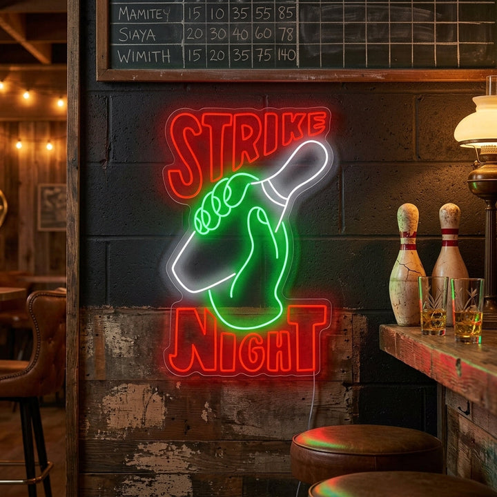 "Strike Night Bowling " Neonschild