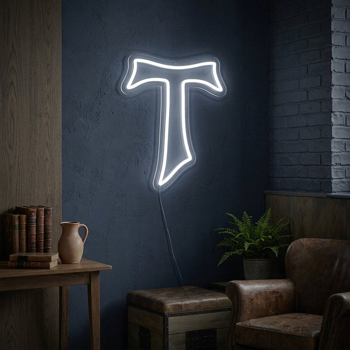 "Tau-Kreuz" Neonschrift
