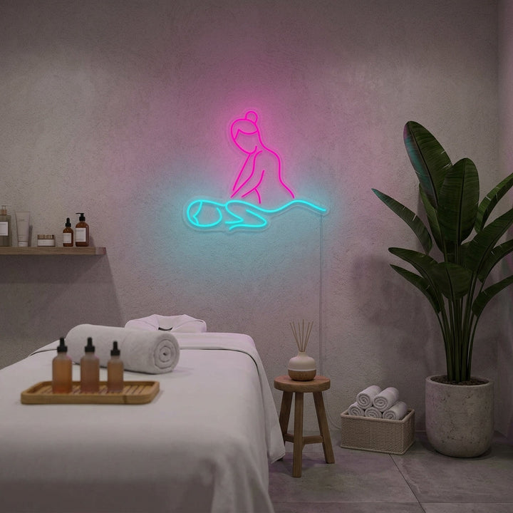 "Thai-Massage Und Hautpflege" Neonschrift