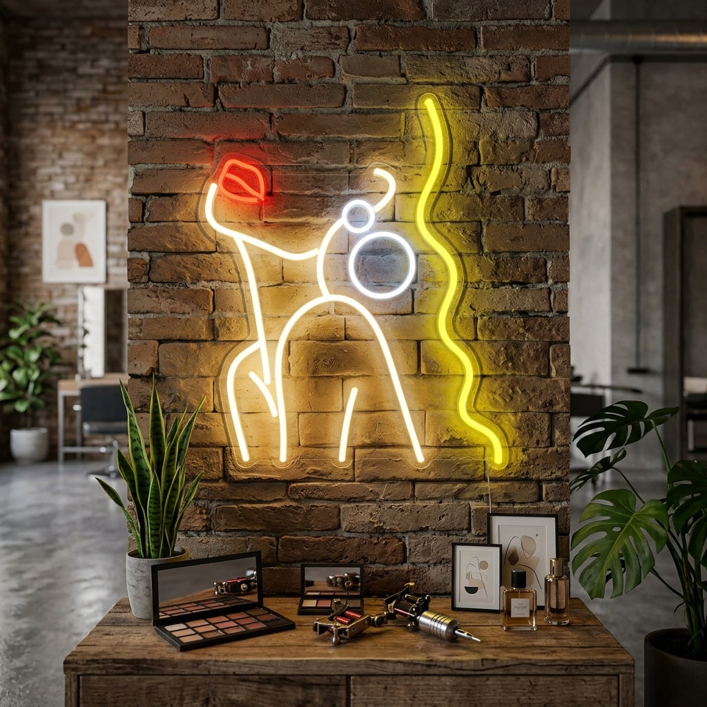 "Anmutige Dame" Neonschrift