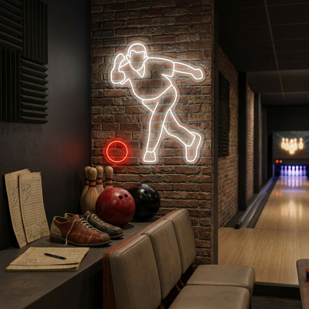 "Werfen Bowling" Neonschild