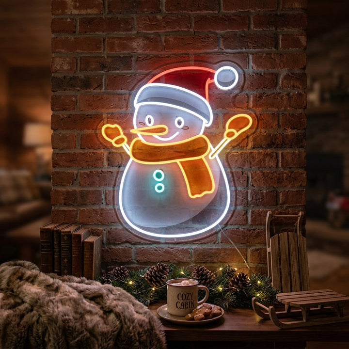 "Schneemann" Neonschrift