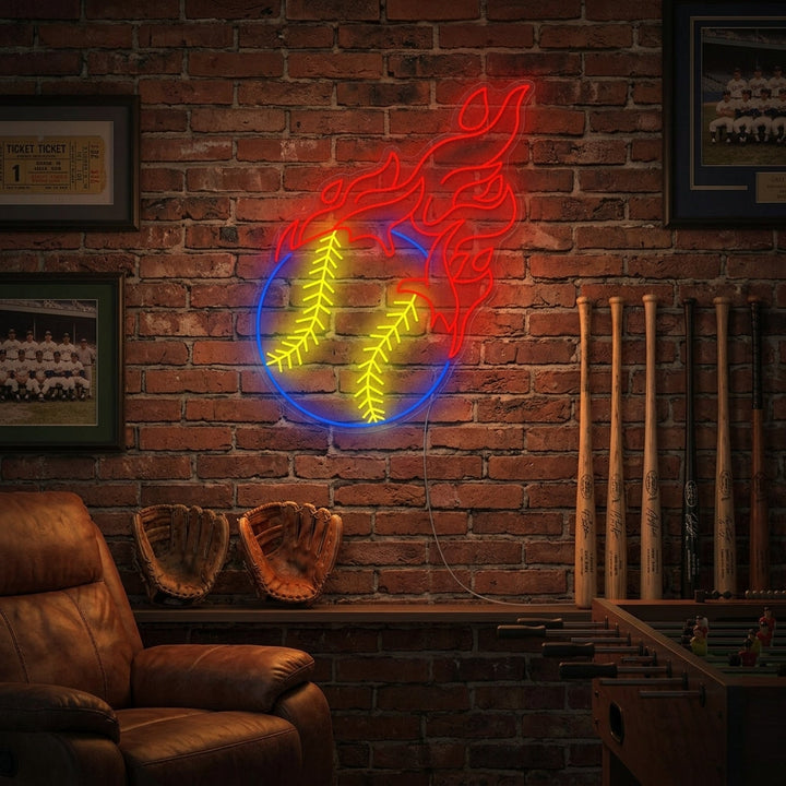 "Feuer-Baseball" Neonschild