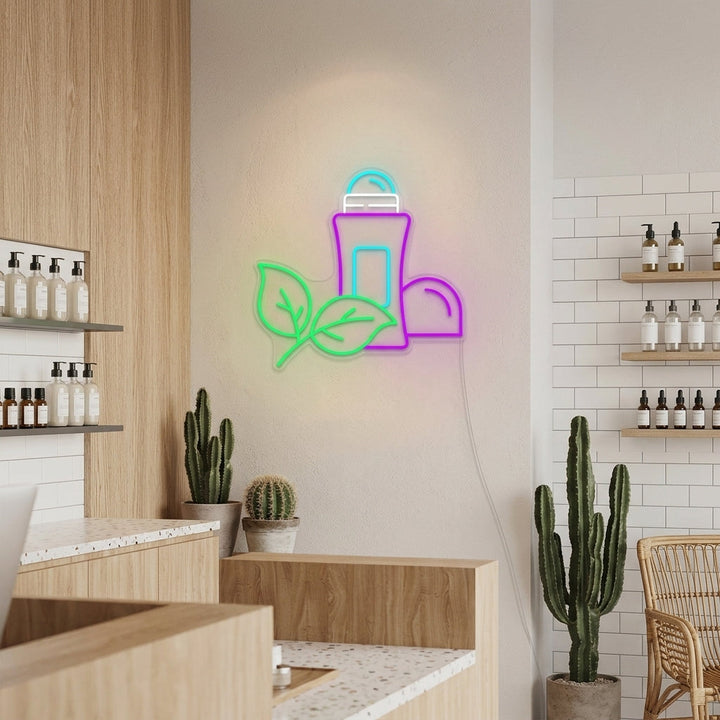 "Antitranspirant-Schönheitssalon" Neonschrift