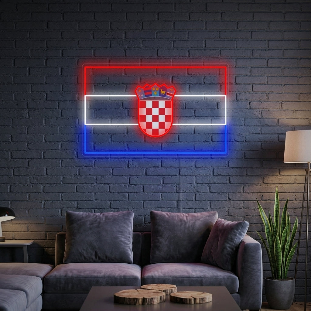 "Flagge Von Kroatien" Neonschrift