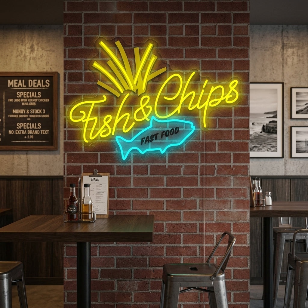 "Fish & Chips" Neonschild