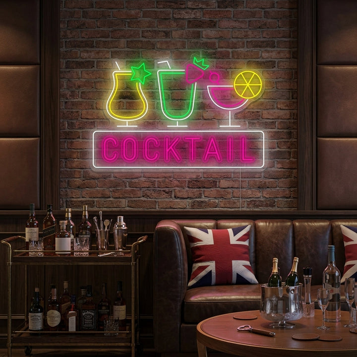 "Cocktail" Neonschild, Cocktailschild, Cocktail Leuchtreklame