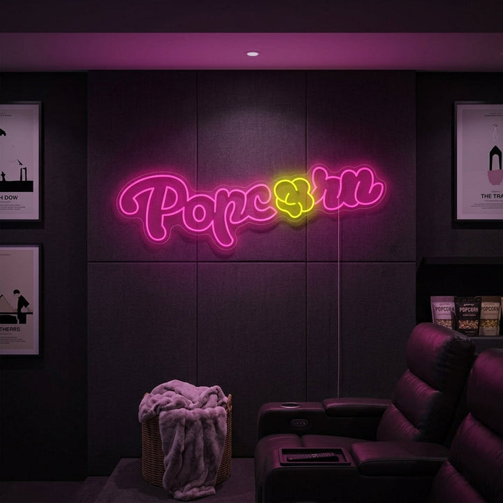 "Kinosaal Popcorn" Neonschild