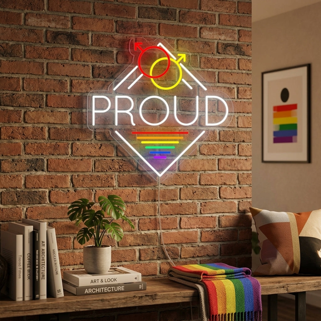 "LGBT Proud" Neonschrift