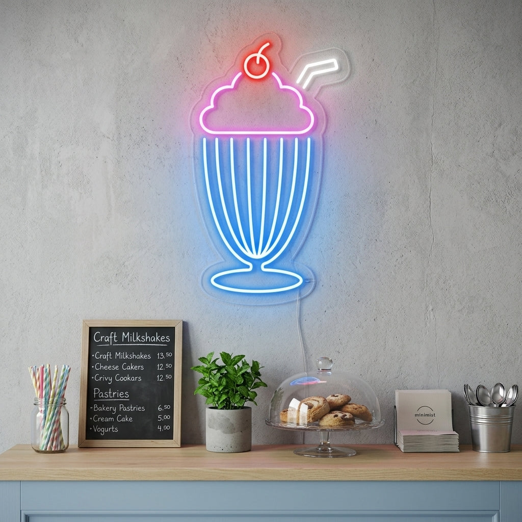 "Milchshake" Neonschrift