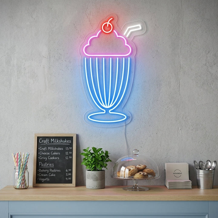 "Milchshake" Neonschrift