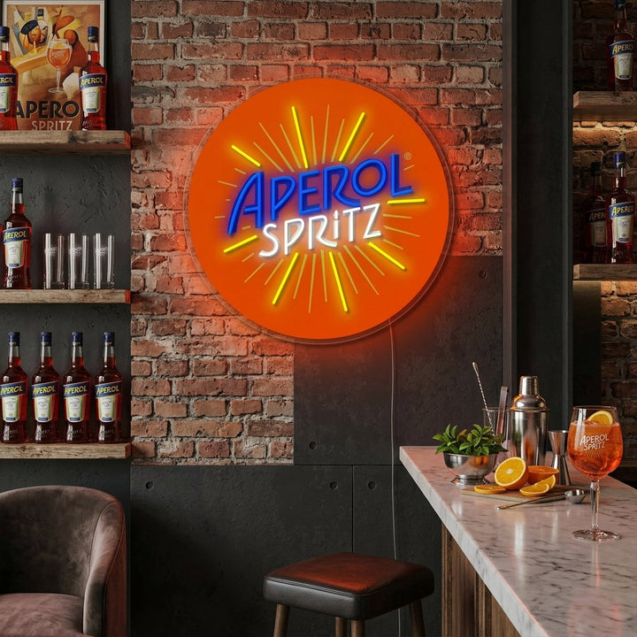 Italien Aperol Spritz Neonschrift, Aperol Spritz Leuchtreklame, Aperol Spritz Leuchtschild