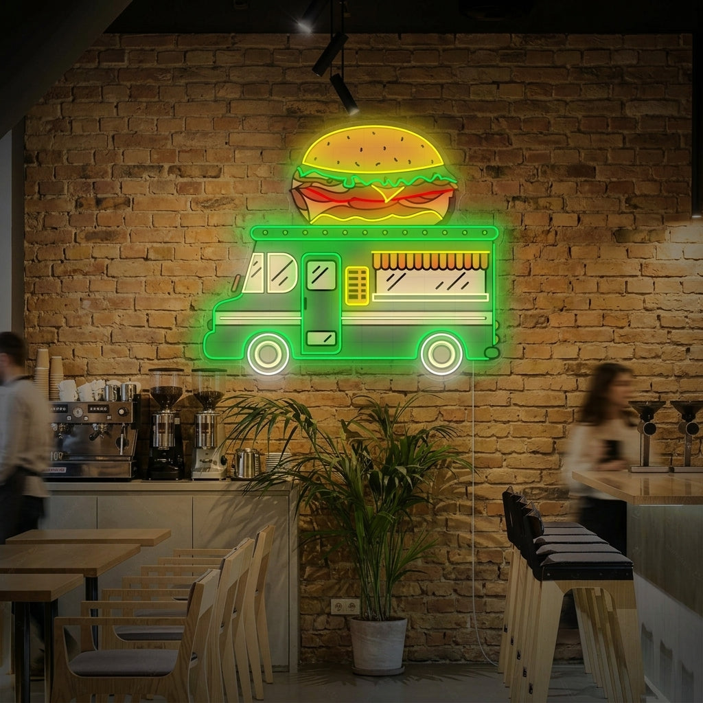 "Burger-LKW" Neonschild