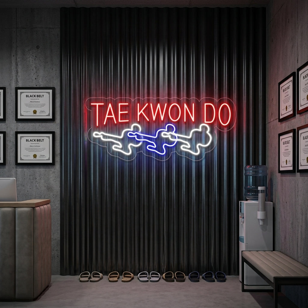 "Taekwondo Männer" Neonschrift
