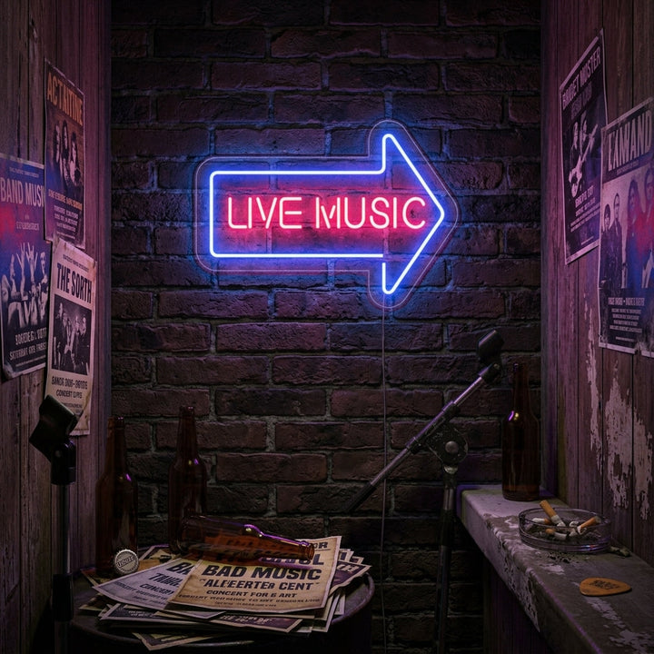 "Live Music" Neonschrift