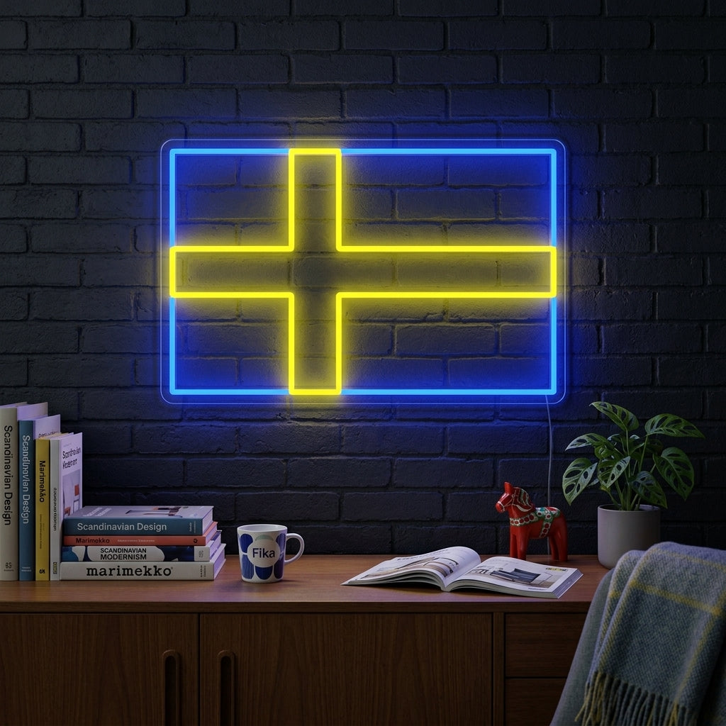 "Flagge Von Schweden" Neonschrift