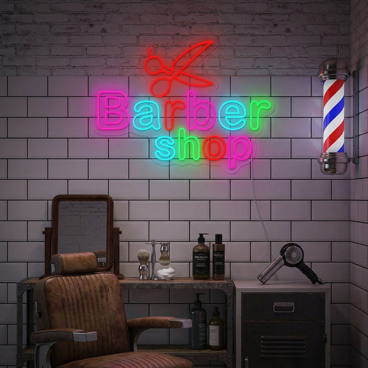 "Barber Shop" Neonschild, Barbershop Leuchtreklame, Barbershop Leuchtschild