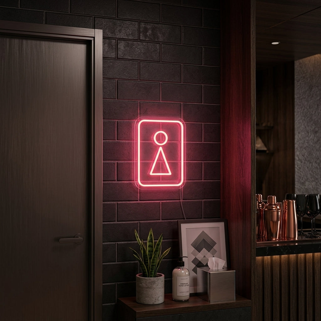 "Toilette WC Frau Symbol" Neonschrift