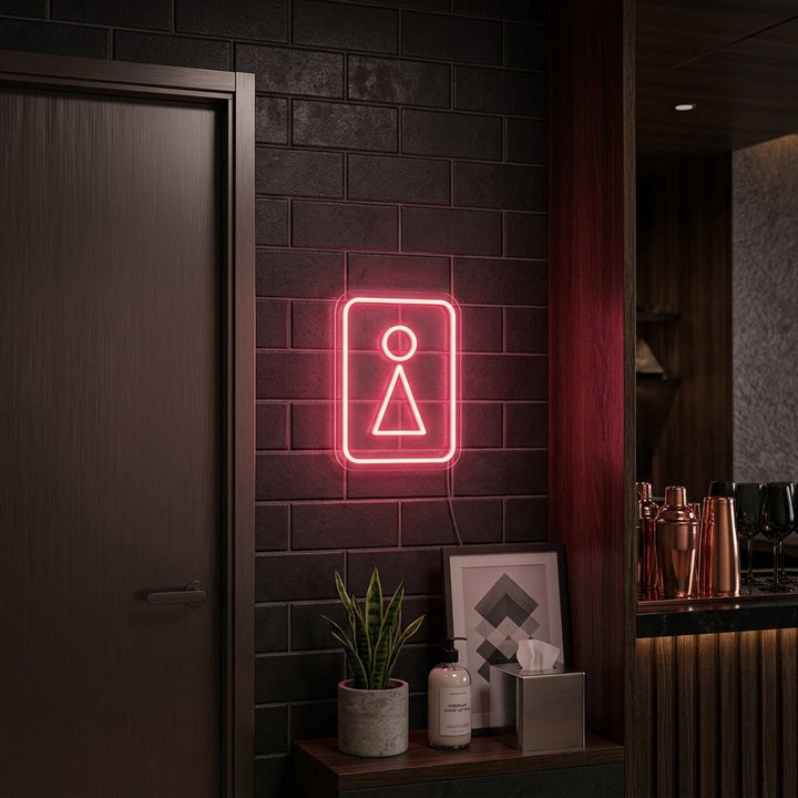 "Toilette WC Frau Symbol" Neonschrift
