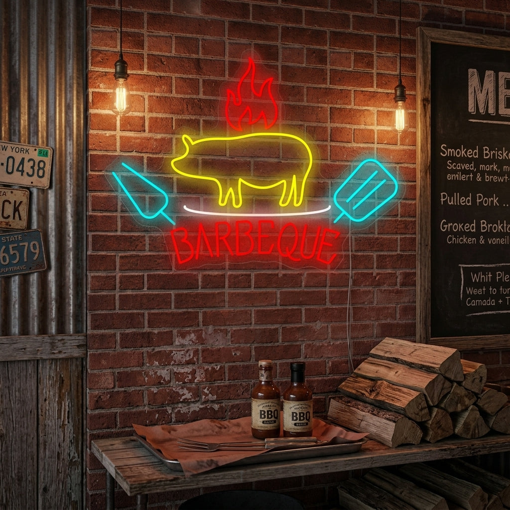 "Barbecue" Neonschild, BBQ Neonschild, BBQ Leuchtreklame