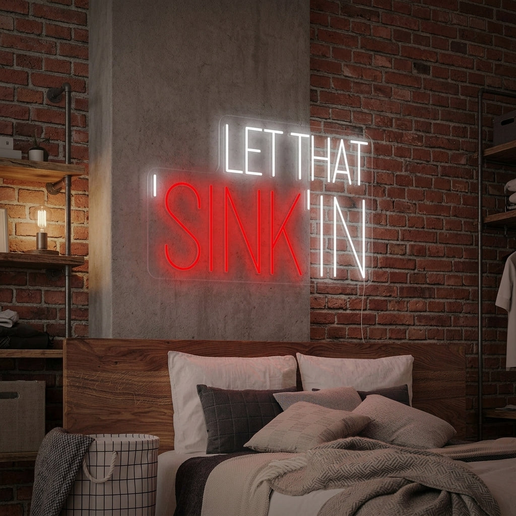 "Let That Sink In" Neonschrift